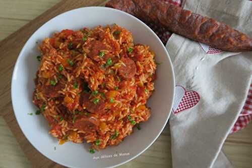 Riz aux poivrons, chorizo et pulpe de tomates au Cookéo ou pas