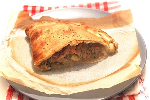 Calzone aux bettes, mozzarella et saumon fumé