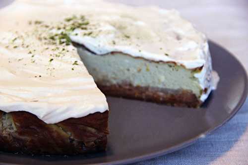 Cheesecake aux nashi et thé matcha