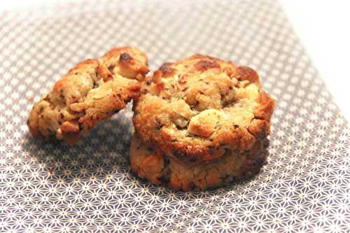 Cookies café, noix de macadamia et chocolat blanc