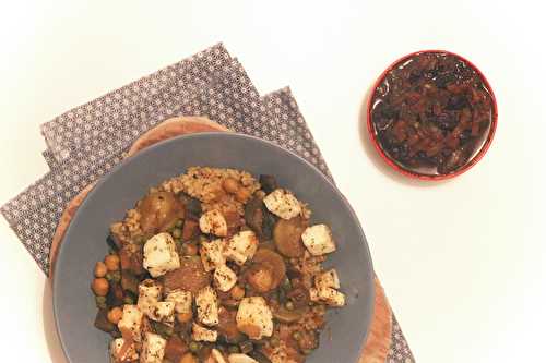 Couscous aux courgettes, petit pois et feta