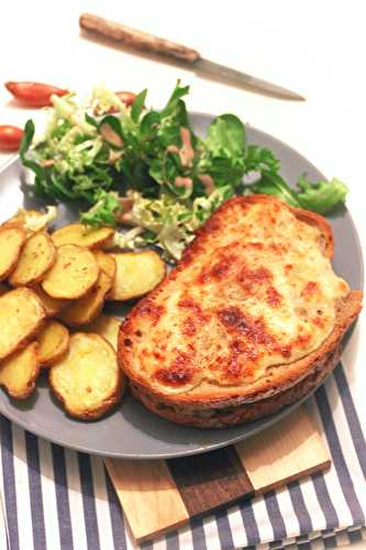 Croque-monsieur au morbier et champignons