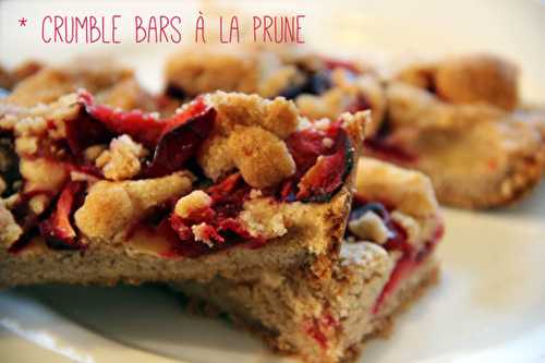 Crumble bars à la prune et à la cannelle