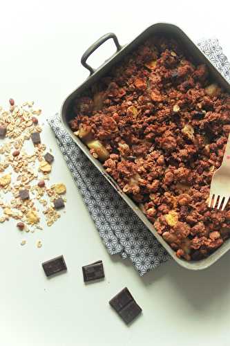 Crumble poires et chocolat au muesli