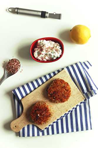 Galettes de quinoa à la ricotta et dip au citron