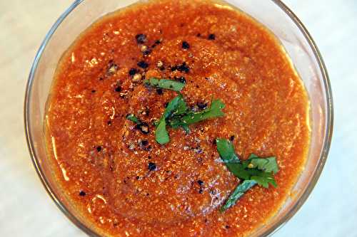 Gaspacho de tomate coco curry et tartines indiennes