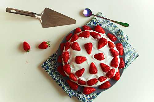 Gâteau aux fraises et crème de coco