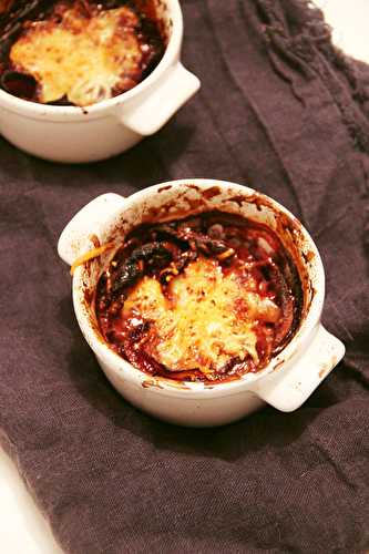 Gratin d’oignons rouges