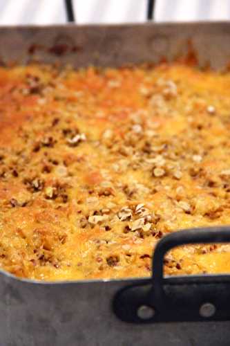 Gratin de butternut au quinoa et cheddar