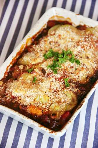 Gratin de courgettes à la tomate et à la menthe