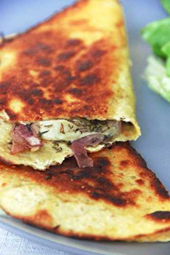 Grilled rocamadour en tortilla