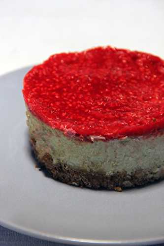 Mini cheesecakes matcha framboise