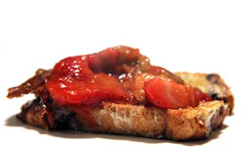 Pain perdu fraise rhubarbe