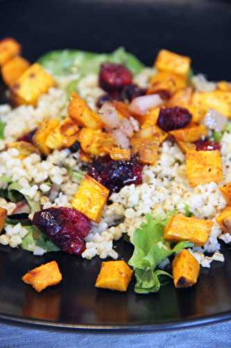 Salade de patates douces rôties et boulgour