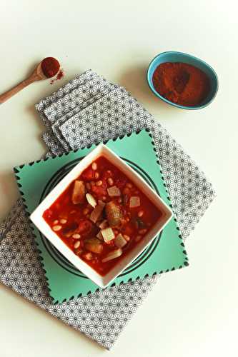 Soupe de haricots et choux de Bruxelles façon loubia