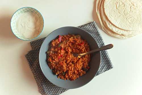 Tortillas aux lentilles et poivrons