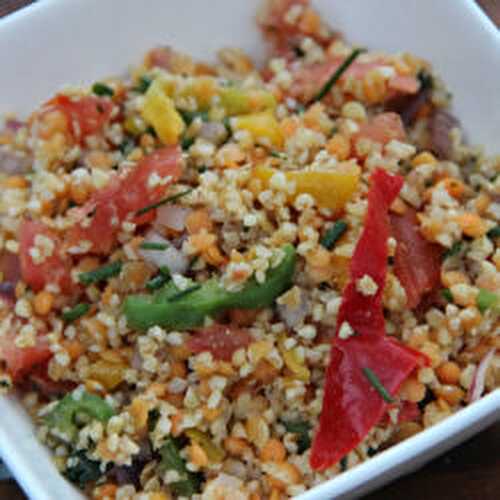 Salade au boulgour et lentilles corail