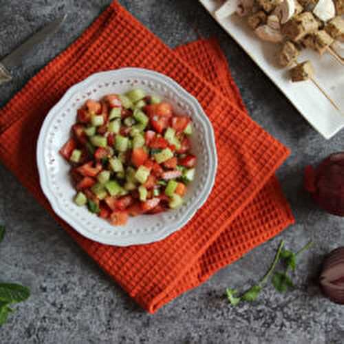 Salade marocaine au concombre et tomates