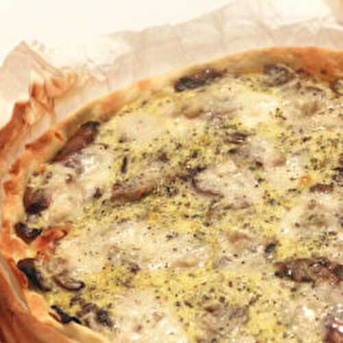 Tarte aux champignons, oignon et gorgonzola