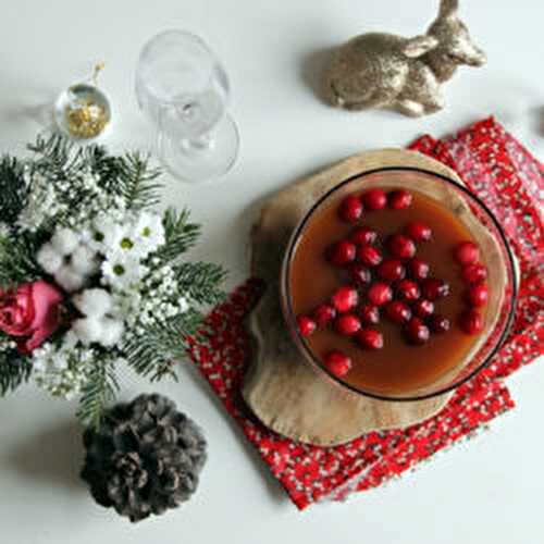 Punch de Noël au bourbon et cranberries