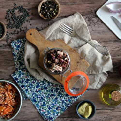 Salade de lentilles, betteraves et tofu