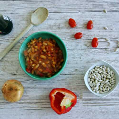 Baked beans aux poivrons rouges