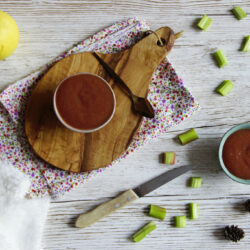 Compote pommes rhubarbe framboises