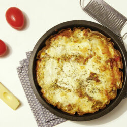 Gâteau de courgettes, tomates et mozzarella