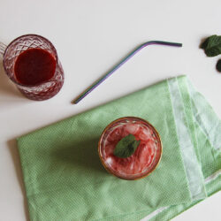 Cocktail fraise et rose