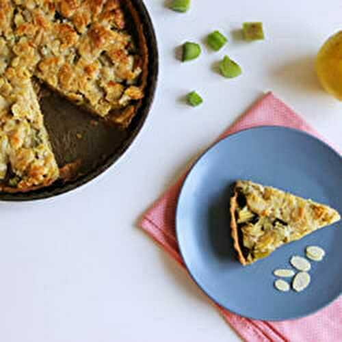 Tarte cauchoise pommes rhubarbe
