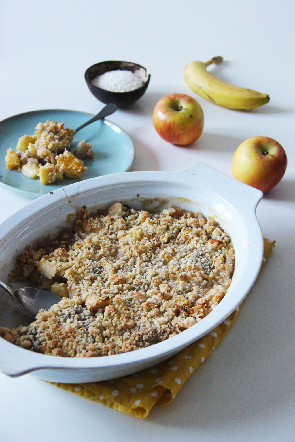 Crumble banane coco