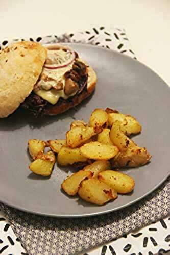 Burgers aux röstis de vitelotte et champignons