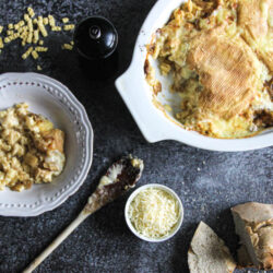 Gratin de knepfle aux endives et au munster