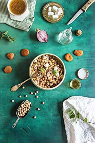 Salade de pois chiches aux abricots moelleux et feta