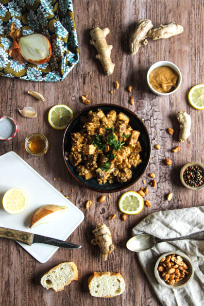 Tofu au beurre de cacahuètes