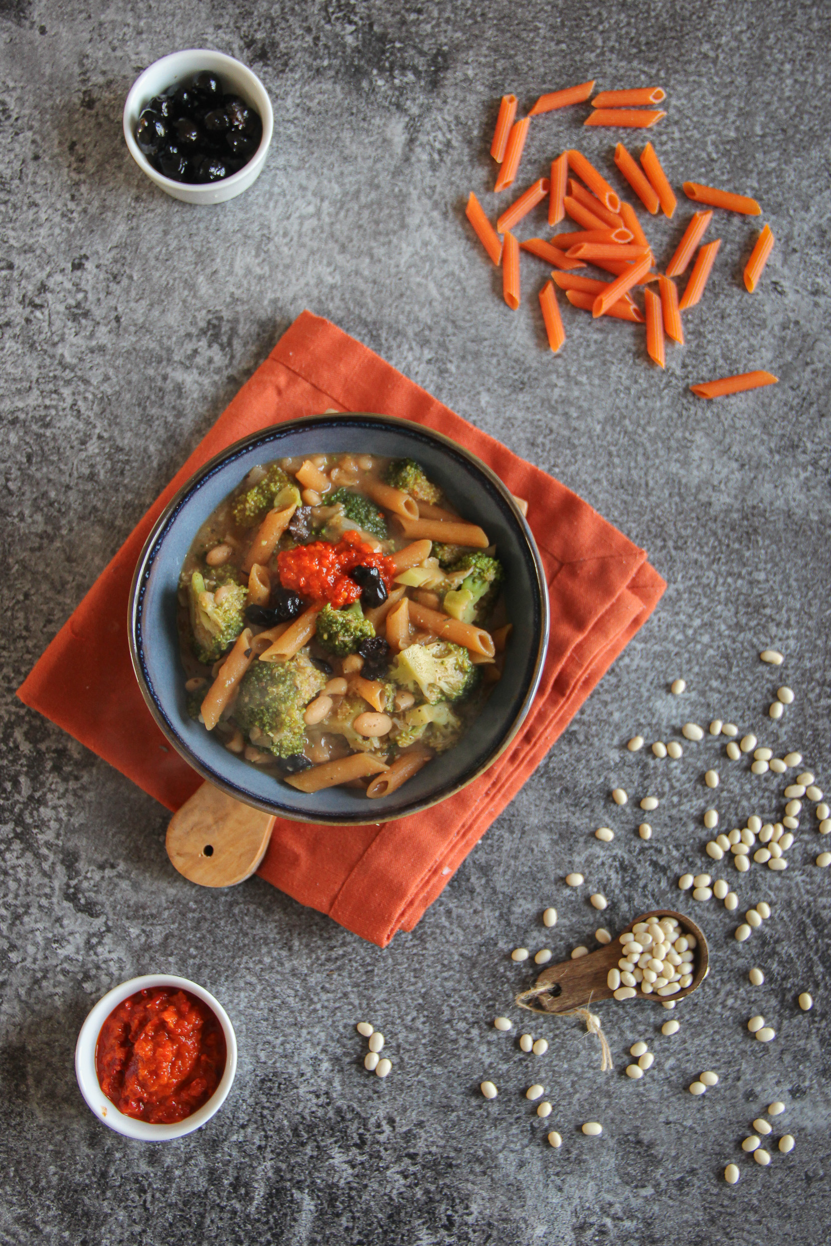Pâtes au brocoli et haricots blancs