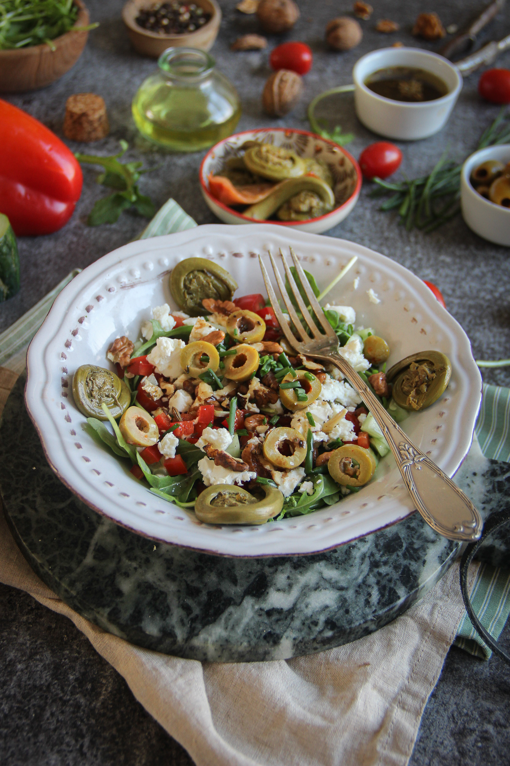 Salade aux têtes de violon