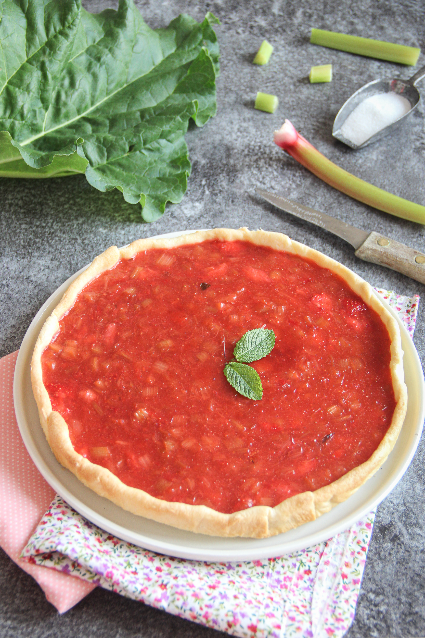 Tarte fraises rhubarbe
