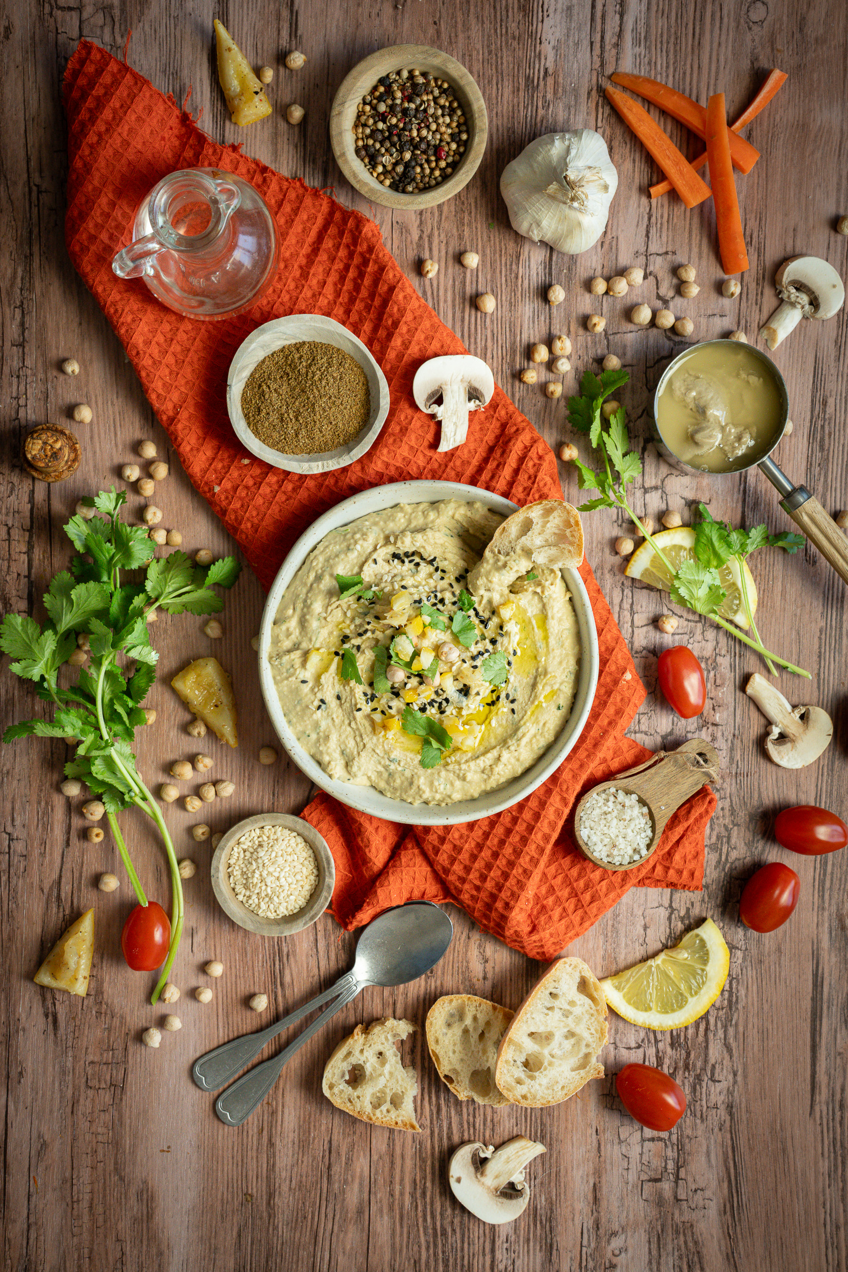 Houmous au citron confit et coriandre