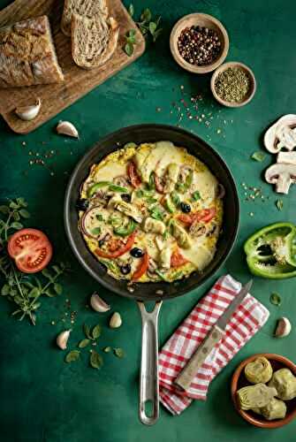 Omelette pizza végétarienne