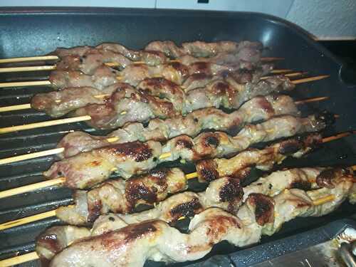 Brochettes d'échine de porc sauce soja