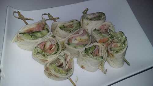 Brochettes de wraps roulés