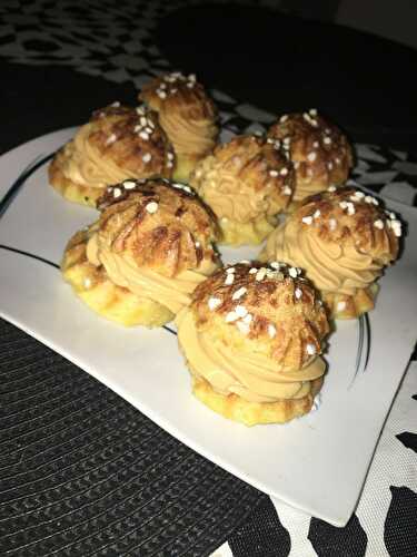 Chouquettes a la crème de mascarpone caramel