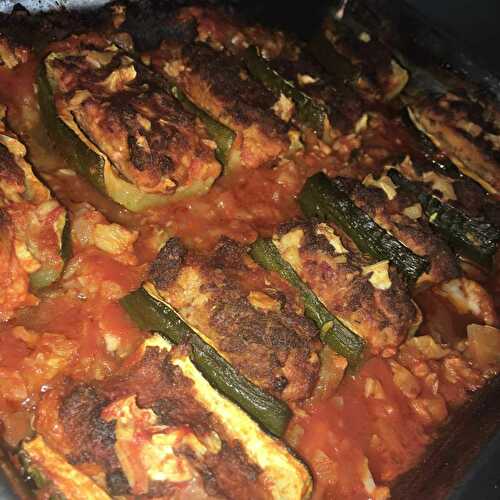 Courgettes farcis a la dinde et au chorizo