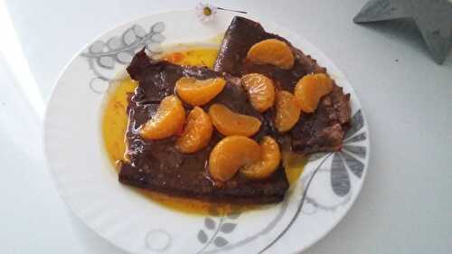 Crêpes au cacao suzette a l'orange