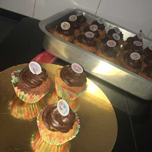 Cupcakes vanille et ganache au chocolat