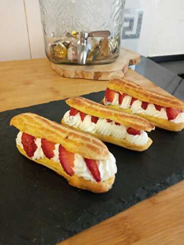 Eclairs chantilly fraise