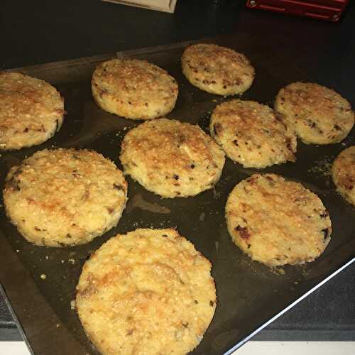 Galettes de riz au poulet et au parmesan