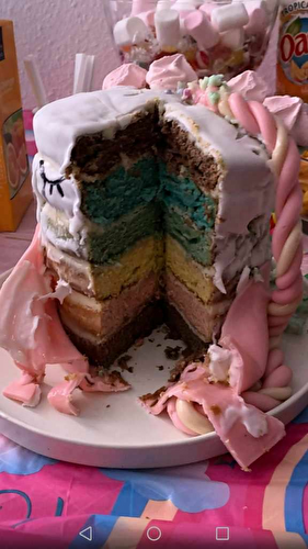 Gâteau arc en ciel - Notre amour de cuisine 
