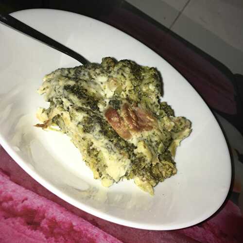 Gratin de brocoli aux saucisses de Toulouse
